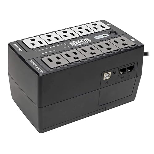 Tripp Lite 550Va 300W Ups Eco Green Battery Back Up Compact 120V USB Rj11, 8 Outlets ECO550UPS 550 VA