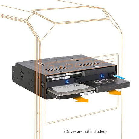 4X 2.5 SATA/SAS SSD/HDD Hot-Swap Docking Enclosure for 5.25 Bay - flexiDOCK MB014SP-B R1