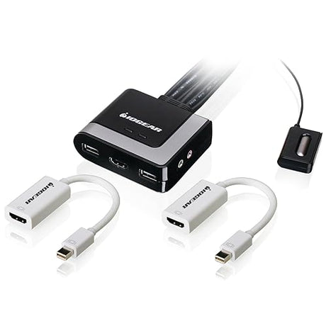IOGEAR 2-Port HD and DisplayPort Cable KVM Kit with Audio, GCS62HMDPKIT 2-Port HDMI and Mini DisplayPort
