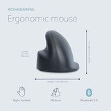R-Go HE Basic Ergonomic Mouse, Wireless Bluetooth 5.0, Rechargeable, Vertical Design, 1600DPI and 3 Buttons, Prevents Tennis Elbow/RSI Arm, for Windows/Mac - Black