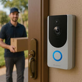 Supersonic SC-5000VD Smart WiFi Doorbell Camera, with 1080P HD Video Recording, Voice Call Intercom, Infrared Night Vision, Remote Monitor, Intercom, Trigger, Built-in SD Card, No Wire Connection