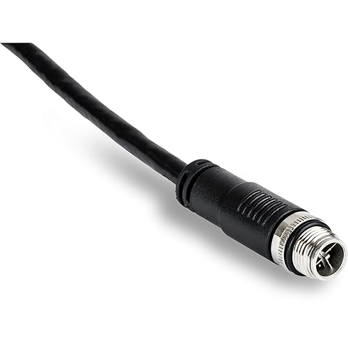 TRENDnet M12 to RJ-45 Industrial Ethernet Cable, 2m (6.5 ft.), TI-CD02, Designed to Connect a PoE Device to The TRENDnet Industrial M12 Railway Switch, Black