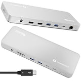 Plugable Thunderbolt 4 Dock for M4 MacBook Air & Pro: 100W Charging Driverless Laptop Docking Station with 4K HDMI Dual Monitor or Single 6K, 6X USB, SD, Ethernet, Thunderbolt Certified (TBT-UDM)