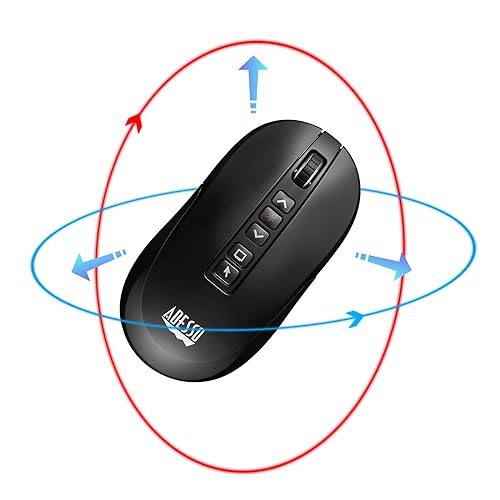 Adesso iMouse P40 Wireless Air Mouse Presenter Clicker with Laser Pointer - USB 2.4 GHz RF Technology, Universal Compatibility