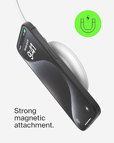 Belkin Magnetic Wireless Charging Pad 15W - MagSafe-Compatible Qi2-Certified Wireless iPhone Charger for Apple iPhone 16, 15, 14 Series, AirPods w/Non-Slip Base, Power Supply Included - White