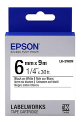 Epson Corporation Label Works - Labels Stand Black/White 6MM Tape