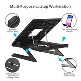 SIIG Laptop Stand, Ergonomic Adjustable Riser Stand, Smart Phone Holder & Heat-Vent, Portable Design Fit 10 to 17 (CE-MT3911-S1)