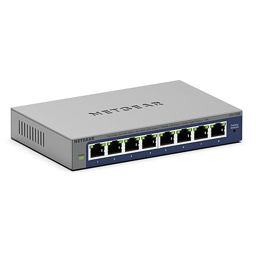 NETGEAR 8-Port Gigabit Ethernet Plus Switch (GS108E) - Managed, Desktop or Wall Mount, and Limited Lifetime Protection