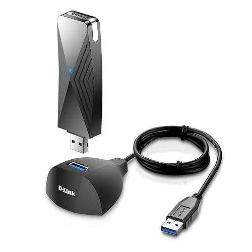 D-Link USB WiFi 6 Adapter AX1800 USB 3.0 Dual Band Long Range MU-MIMO Wireless Internet Network for Desktop PC Laptop Windows (DWA-X1850-B1-CA) WiFi 6 AX1800 USB (New)