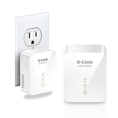 D-Link PowerLine AV2 1000 Gigabit Starter Kit, Turn a power outlet into a Network connection, Up to 1Gbps, Plug and Play, Power Saving Mode, Gigabit Ethernet Ports, Includes 2 Adapters (DHP-601AV)