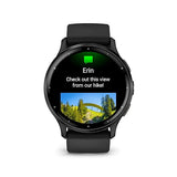 Garmin Venu 3 Slate Stainless Steel Bezel 1.4-Inch AMOLED Touchscreen Display Smart Watch with 45mm Black Case and Silicone Band 45 MM Black