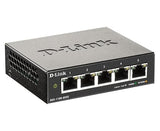 D-Link 5-Port Gigabit Smart Managed Desktop Switch, Layer 2 Features, VLANs, Cable Diagnostics, Compact, Fanless, Energy Saving Features, WebSmart Web GUI, EasySmart (DGS-1100-05V2)