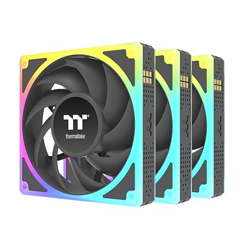 Thermaltake Toughfan EX 120 ARGB Sync; 120mm; 500~2000 RPM; MagForce 2.0; 2.86mm-H2O Static Pressure; Airflow 59.34 CFM; Hydraulic Bearing; 5V 3-Pin Motherboard Sync; 3-Pack; Black; CL-F210-PL12SW-A