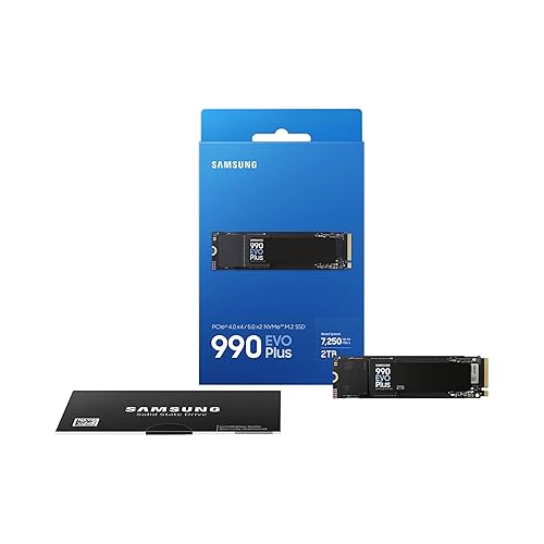 Samsung 990 EVO Plus - 2TB PCIe Gen4. X4 / Gen5. X2 NVMe 2.0 - M.2 Internal SSD, Speed Up to 7,250MB/s, Upgrade Storage for PC/Laptops, HMB Technology and Intelligent Turbowrite (MZ-V9S2T0B/AM)