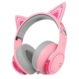 Edifier G5BT CAT Wireless Bluetooth Gaming Headset with Mic, Wired Cat Ear Headphones, Over Ear Headphones with Detachable Cat Ear, RGB Light, for PC, PS5, PS4, Nintendo Switch (Pink)