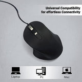Matias Wired USB-A PBT Premium Computer Mouse, Proven Performance, Ergonomic Mouse, Left Right Hand Use, Home and Office Use, Compatible for PC MacBook, Chromebook, Laptop, Desktop - (Black)