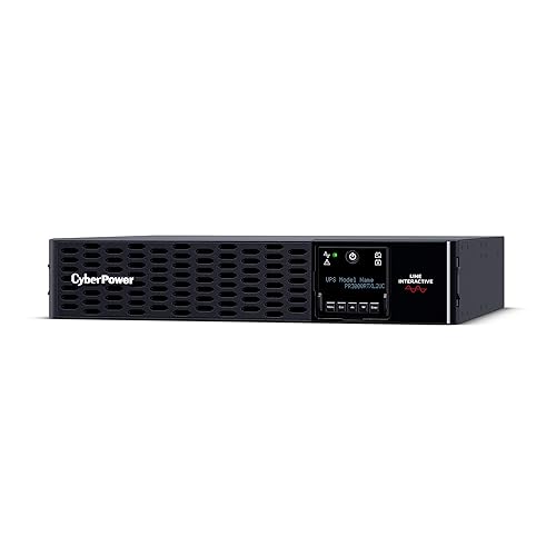 CyberPower PR3000RTXL2UCN Smart App Sinewave UPS Battery Backup and Surge Protector, 3000VA/3000W, 9 Outlets, 2U Rack/Tower, Pre-Installed RMCARD205, EBM Option, Built-in Cloud Monitoring