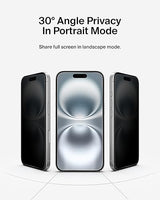 Belkin ScreenForce InvisiGlass Privacy Screen Protector for iPhone 16, iPhone 15, & iPhone 14 Pro