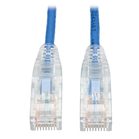 Tripp Lite Cat6 Gigabit Patch Cable, RJ45 M/M, Gigabit, Snagless, UTP, Molded, Slim, Blue, 3 ft. (N201-S03-BL) 3ft