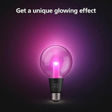 Philips Hue Lightguide G95 Small Globe Smart LED Bulb – Handblown Glass - Color Changing Light - Works with Amazon Alexa, Apple HomeKit and Google Assistant - Bluetooth and Hue Bridge Compatible