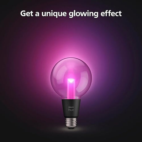 Philips Hue Lightguide G95 Small Globe Smart LED Bulb – Handblown Glass - Color Changing Light - Works with Amazon Alexa, Apple HomeKit and Google Assistant - Bluetooth and Hue Bridge Compatible