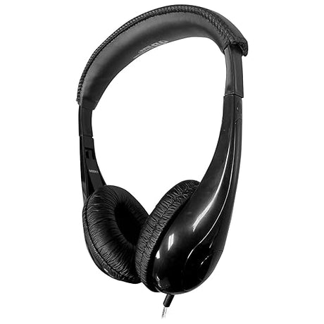 HamiltonBuhl Motive8 Mid-Sized Multimedia Headphone with in-line Volume Control, Black