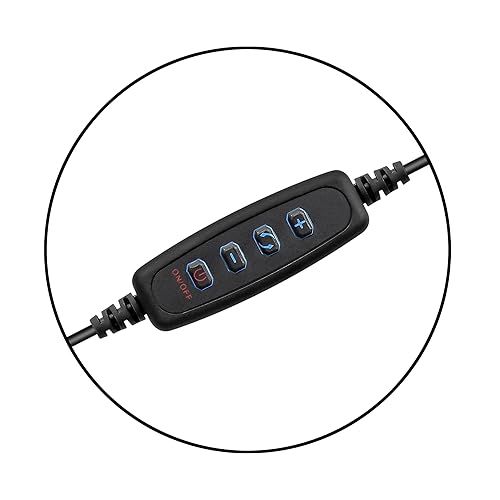 Supersonic SC-2710SR Double 8-inch Selfie Ring Light, 3 Color Lighting Modes, 32 RGB Modes, 10 Brightness Levels, 360° Rotatable Phone Holder, USB Powered, in Line Controller and Retractable Tripod