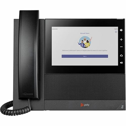 Poly CCX 600 IP Phone - Corded - Corded/Cordless - Bluetooth, Wi-Fi - Desktop - Black - TAA Compliant - 24 x Total Line - VoIP - 7 LCD - IEEE 802.11a/b/g/n - 2 x Network (RJ-45) - PoE Ports