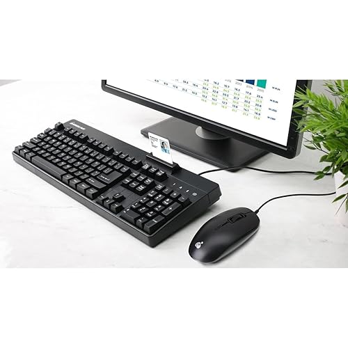 IOGEAR 104-Key Keyboard with Built-in Common Access Card Reader & 3-Button Mouse Combo, TAA Compliant