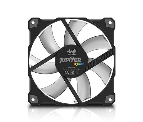 InWin Jupiter AJ120 Addressable RGB Single Pack 120mm High Performance and Airflow Cooling Computer Case Fan