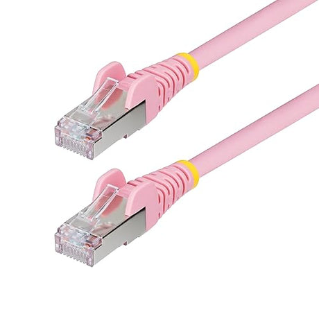 StarTech.com 6in Pink CAT6a Ethernet Cable, Snagless RJ45, 10GbE, 100W PoE++, S/FTP, 500MHz, 27AWG Pure Bare Copper, LSZH