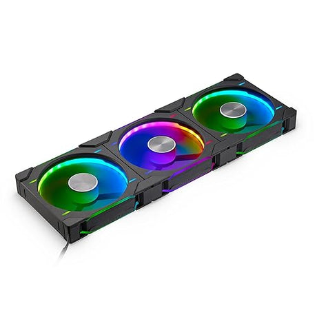 Phanteks D30-140 DRGB PWM Fan 3Pack, Premium D-RGB Performance Fans, ARGB/DRGB Lighting, Daisy-Chain Fan Linking System, 3Pack (Black)