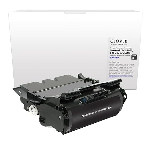 Clover Remanufactured Toner Cartridge Replacement for Dell 341-2916, UG216, 341-2938, 64035HA, 64015HA, 75P6960, 75P6961 | Black | High Yield Black 21,000