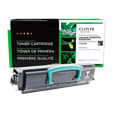Clover Remanufactured Toner Cartridge Replacement for Lexmark X203/X204 | Black
