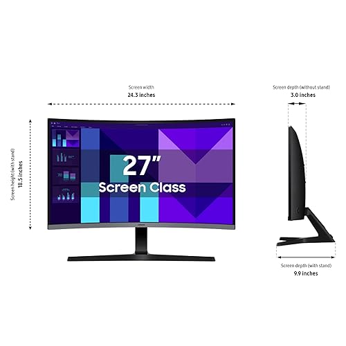 Samsung 27-inch S3 (S39GD) FHD 100Hz Curved Monitor, Game Mode, Eye Saver Mode, Multiple Connectivity with HDMI Port, Built-in Speakers, LS27D396GANXZA, 2025
