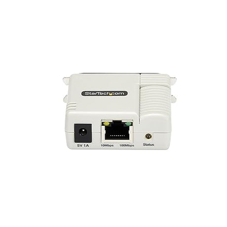 StarTech.com Ethernet to Parallel Network Print Server, 10/100Mbps LAN, WebUI, Centronics Ethernet Printer Server Adapter Parallel Print Server