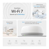 TP-Link Dual-Band BE5000 WiFi 7 Mesh Wi-Fi Router (Deco BE25) – Supports 150+ Devices, 5GHz/2.4GHz, 2.5Gbps Ports, MLO, 4K-QAM, HomeShield Security, Universal Compatibility (1-Pack) Wi-Fi 7 | BE5000, Dual-Band Add-on