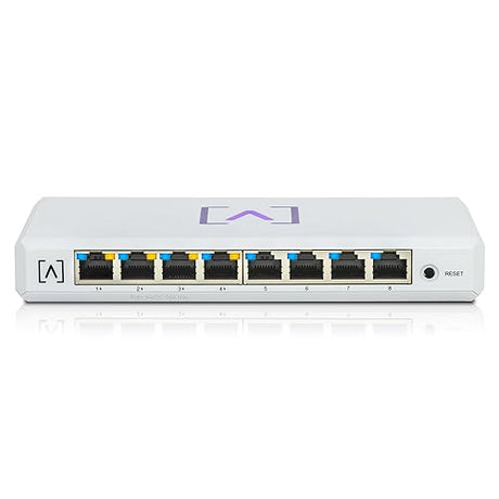 Alta Labs S8-POE 8-Port Cloud-Managed Switch with 4 PoE+ Ports | 60W PoE Budget | Desktop or Wall Mount