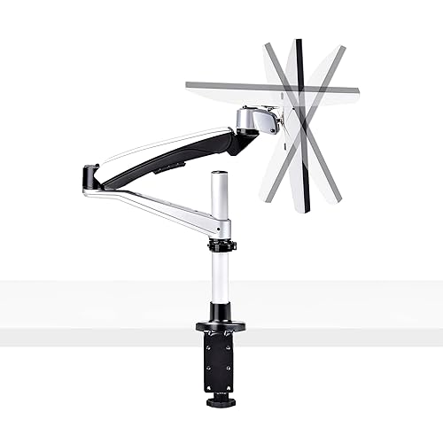 StarTech.com Monitor Desk Mount for 27in 16:9 or 30in 21:9 Ultrawide Screens, VESA 75x75/100x100, Tool-Less Arm Adjustments Single Monitor