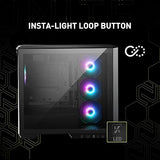 MSI MAG PANO M100R PZ Black Micro ATX Gaming Case, Support Back-Connect Motherboard, 270-degree Panoramic Display, 4 aRGB Fans MAG PANO M100R PZ Black Black mATX