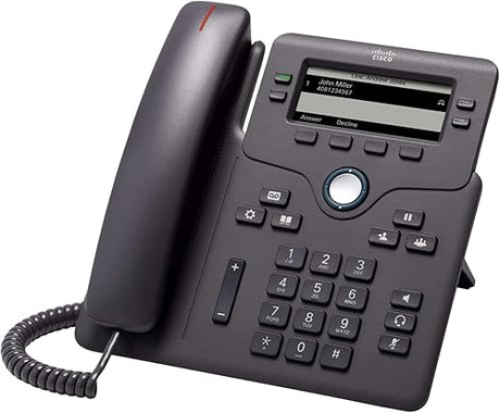 Cisco IP Phone 6851 with Multiplatform Firmware, North American Power Adapter, 3.5-inch Grayscale Display, Class 2 PoE, 4 SIP Registrations, 1-Year Limited Hardware Warranty (CP-6851-3PW-NA-K9=)