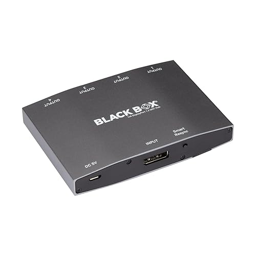 Black Box Network - DPMSTHUB-4P MST Hub - DisplayPort 1.2, 4K, 4-Port - for Desktop PC, Notebook