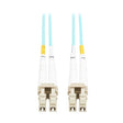 Eaton Tripp Lite Series Fiber Patch Cable, 2 Meters / 6.6 Feet, LC to LC Fiber Optic Cable, 10Gb OM3 Multimode Duplex, 50/125um, Aqua, TAA Compliant, Lifetime Manufacturer's Warranty (N820-02M-TAA)