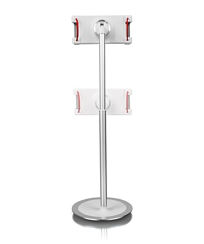 Aluratek Adjustable Desktop Smartphone & Tablet Stand, Holder for iPhone, Android, iPad, & Most Tablet Sizes (AUCH06F), Silver