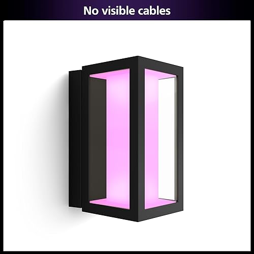 Philips Hue Impress Outdoor Wall Light (Hardwired), (6.1 x 9.4 in) White & Color Light, Voice Control with Alexa, Apple Home & Google Assistant, Bridge Required?