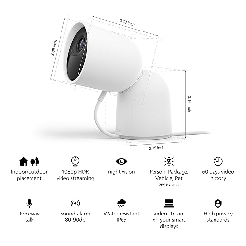 Philips Hue Secure Wired Camera with Desktop Stand, White
