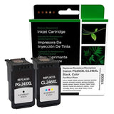 Remanufactured High Yield Ink Cartridges Replacement for Canon 8278B005AA (PG-245XL/CL-246XL) | Black & Color 2 Pack XL