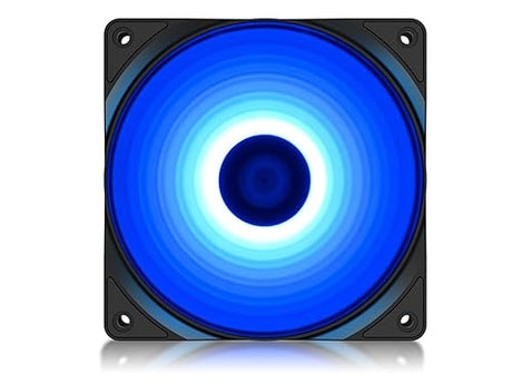 DEEPCOOL RF120B Single Color Blue Case Fan, 4 Ultra-Bright LED Lights, 9-Blade, Powered by 4 Pin Molex Connector or Motherboard 3 Pin Connector