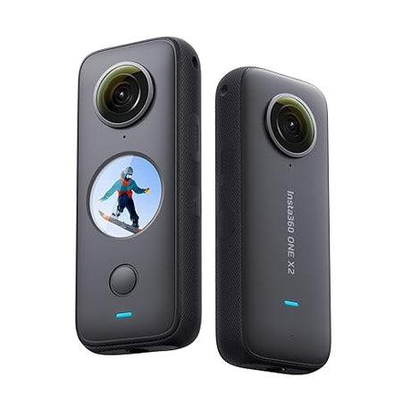 Insta360 ONE X2 360 Degree Waterproof Action Camera, 5.7K 360, Stabilization, Touch Screen, AI Editing, Live Streaming, Webcam, Voice Control Standalone