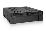 ICY DOCK 2 x 2.5 SAS/SATA HDD/SSD Mobile Rack +3.5 Slot for External 5.25 Bay | ExpressCage MB322SP-B 2 Bay Hdd Cage